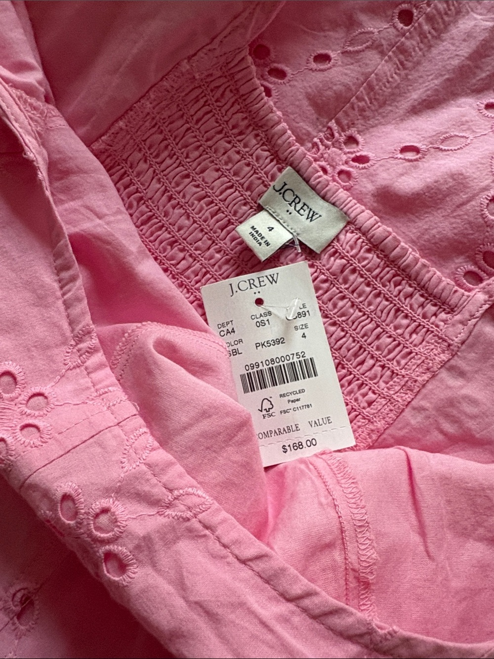 J. Crew Pink Eyelet Midi Dress - Picture 7 of 7